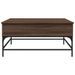 Table basse chêne marron 95x95x45 cm bois d'ingénierie et métal - Photo n°6