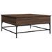 Table basse chêne marron 95x95x45 cm bois d'ingénierie et métal - Photo n°7