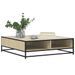 Table basse chêne sonoma 100x100x30 cm bois d'ingénierie/métal - Photo n°4