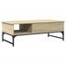 Table basse chêne sonoma 100x50x35cm bois d'ingénierie et métal - Photo n°1