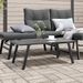 Table basse de jardin noir 90x45x35 cm acier enduit de poudre - Photo n°1