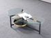 Table basse design arrondi verre et pieds métal gris Smoky L 120 cm - Photo n°2
