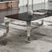 Table basse design verre trempé noir effet marbre et acier chromé kazy - Photo n°2