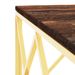 Table basse doré acier inoxydable et bois massif récupération - Photo n°5