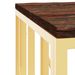 Table basse doré acier inoxydable et bois massif récupération - Photo n°5