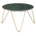 Table basse effet marbre vert et pieds métal doré Emis D 65 cm - Photo n°1