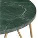 Table basse effet marbre vert et pieds métal doré Emis D 65 cm - Photo n°3