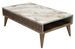 Table basse en bois noyer et blanc effet marbre avec rangement Roma 105 cm - Photo n°1
