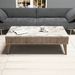 Table basse en bois noyer et blanc effet marbre avec rangement Roma 105 cm - Photo n°3