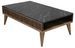 Table basse en bois noyer et noir effet marbre avec rangement Roma 105 cm - Photo n°1