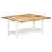 Table basse extensible manguier massif clair et blanc Adra 90 cm - Photo n°1