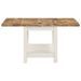 Table basse extensible manguier massif clair et blanc Adra 90 cm - Photo n°2