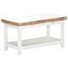 Table basse extensible manguier massif clair et blanc Adra 90 cm - Photo n°3