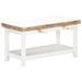 Table basse extensible manguier massif clair et blanc Adra 90 cm - Photo n°4