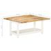 Table basse extensible manguier massif clair et blanc Adra 90 cm - Photo n°8