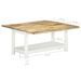 Table basse extensible manguier massif clair et blanc Adra 90 cm - Photo n°9