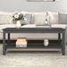 Table basse Gris 110x55x45 cm Bois massif de pin - Photo n°1