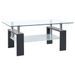 Table basse Gris et transparent 95x55x40 cm Verre trempé - Photo n°1