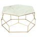 Table basse hexagonale marbre blanc et pieds doré Raleh - Photo n°1