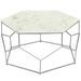 Table basse hexagonale marbre blanc et pieds nickel Raleh - Photo n°2