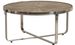 Table basse industrielle acier argenté et plateau pin massif clair Fibie - Photo n°1