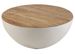 Table basse manguier masif clair et métal blanc Nayra D 70 cm - Photo n°1
