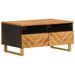 Table basse marron et noir 80x54x40 cm bois de massif manguier - Photo n°1