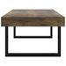 Table basse Marron foncé et noir 120x60x40 cm MDF et fer - Photo n°4