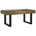 Table basse Marron foncé et noir 90x45x40 cm MDF et fer - Photo n°2