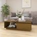 Table basse Marron miel 110x50x33,5 cm Bois de pin massif - Photo n°2