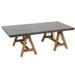 Table basse métal gris et pieds bois massif foncé Bothar - Photo n°1