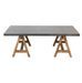 Table basse métal gris et pieds bois massif foncé Bothar - Photo n°2