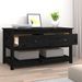 Table basse Noir 102x49x55 cm Bois massif de pin - Photo n°6