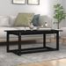 Table basse Noir 110x55x45 cm Bois massif de pin - Photo n°1