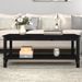 Table basse Noir 110x55x45 cm Bois massif de pin - Photo n°1