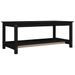 Table basse Noir 110x55x45 cm Bois massif de pin - Photo n°2