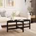 Table basse Noir 118x63x45 cm Bois massif de pin - Photo n°2