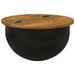 Table basse noir 50x27 cm bois de récupération massif - Photo n°7