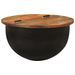 Table basse noir 50x27 cm bois de récupération massif - Photo n°8