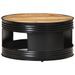 Table basse Noir 68x68x36 cm Bois massif de manguier brut - Photo n°7