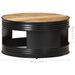 Table basse Noir 68x68x36 cm Bois massif de manguier brut - Photo n°10