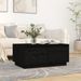 Table basse Noir 80x50x35 cm Bois massif de pin - Photo n°1