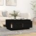 Table basse Noir 80x50x35 cm Bois massif de pin - Photo n°3