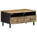 Table basse noir 80x54x40 cm bois massif de manguier brut - Photo n°1