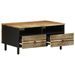 Table basse noir 80x54x40 cm bois massif de manguier brut - Photo n°2