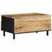 Table basse noir 80x54x40 cm bois massif de manguier brut - Photo n°5