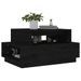 Table basse Noir 80x55x40,5 cm Bois massif de pin - Photo n°4