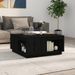 Table basse Noir 80x81x36,5 cm Bois massif de pin - Photo n°2