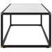 Table basse Noir avec verre marbre blanc 100x50x35 cm - Photo n°3