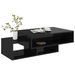 Table basse Noir brillant 105x55x32 cm - Photo n°1